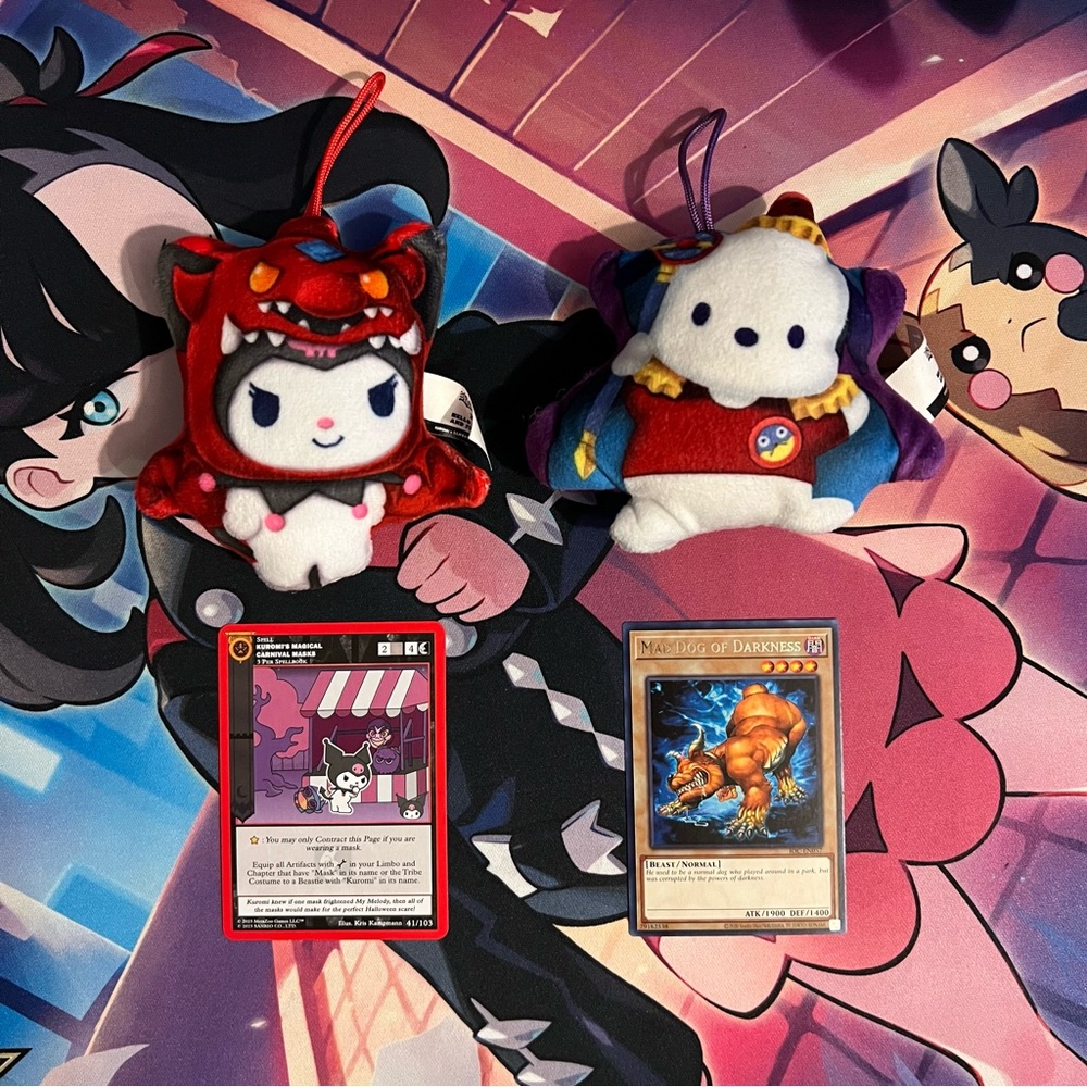 McDonald’s Hello Kitty X Yu-Gi-Oh happy meal toys with MetaZoo and Yu-Gi-Oh card